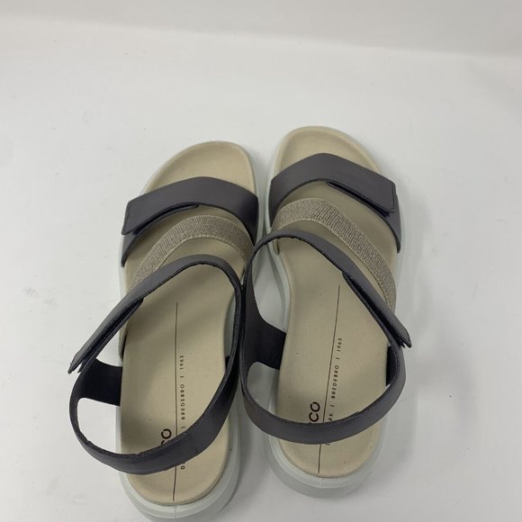 Ecco Flowt 273713 Sandals Women 5-5.5 Gravity Metallic Leather Ankle Strap S0582 - Picture 6 of 9